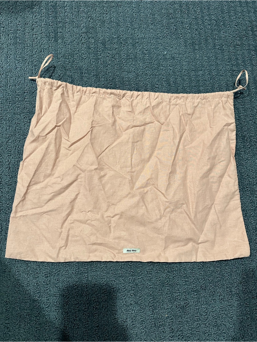 Miu Miu Light Peach Fabric Dust Bag with Drawstring